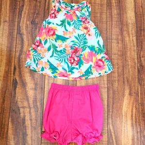 Floral peplum top + shorts set